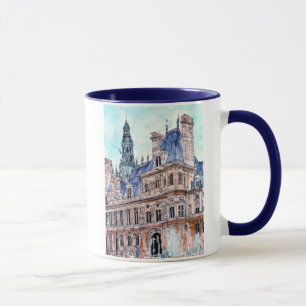 Ziele Aquarell Rustikales Rathaus Tasse