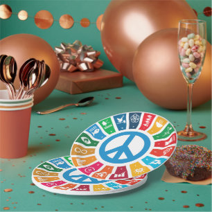 Ziele für nachhaltigen Frieden Eco-Friendly Party  Pappteller