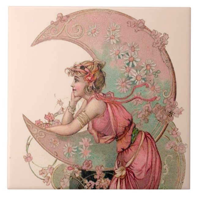 ZIELE/LADY OF THE MOON, BLUME IN PINK FLIESE (Vorderseite)