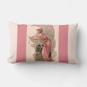 ZIELE/MUNDLADY MIT BLUME IN PINK LENDENKISSEN