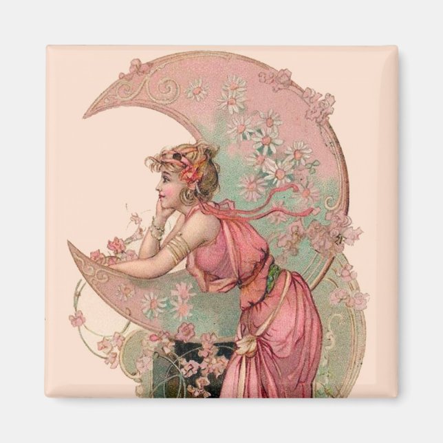 ZIELE/MUNDLADY MIT BLUME IN PINK MAGNET (Vorne)