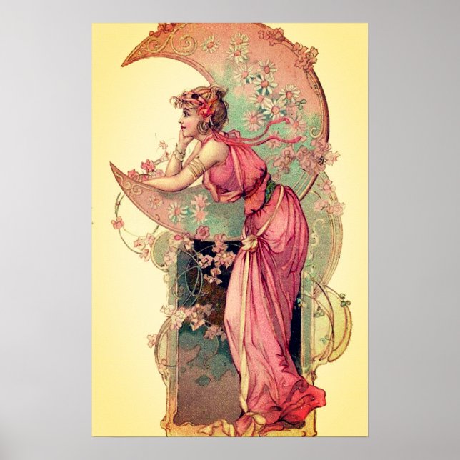 ZIELE/MUNDLADY MIT BLUME rosa Gelb Poster (Vorne)