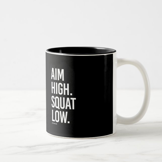 Zielen Sie Hoch-untersetztes Tief -   Typ-Fitness Zweifarbige Tasse (Rechts)