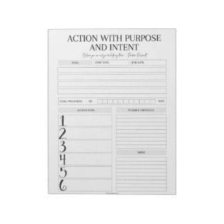 Zielerreichungsplan: Aktionsplan Notizbuch Notizblock