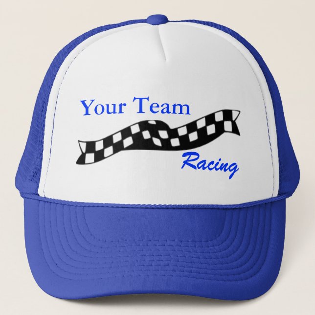 Zielflagge-Sturzflug-Rennen-Team-Hut Truckerkappe (Vorderseite)