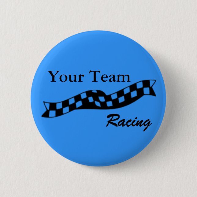 Zielflagge-Sturzflug-Rennen-Team-Knopf Button (Vorderseite)