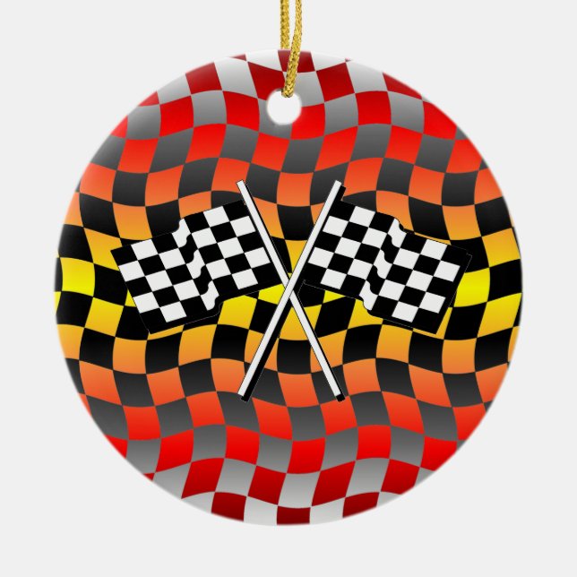 Zielflaggen Keramik Ornament (Vorne)
