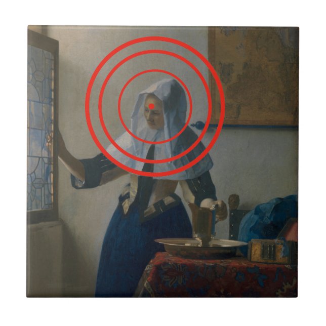 Zielgruppe junge Frau mit Wasserpitcher Vermeer Ar Fliese (Vorderseite)