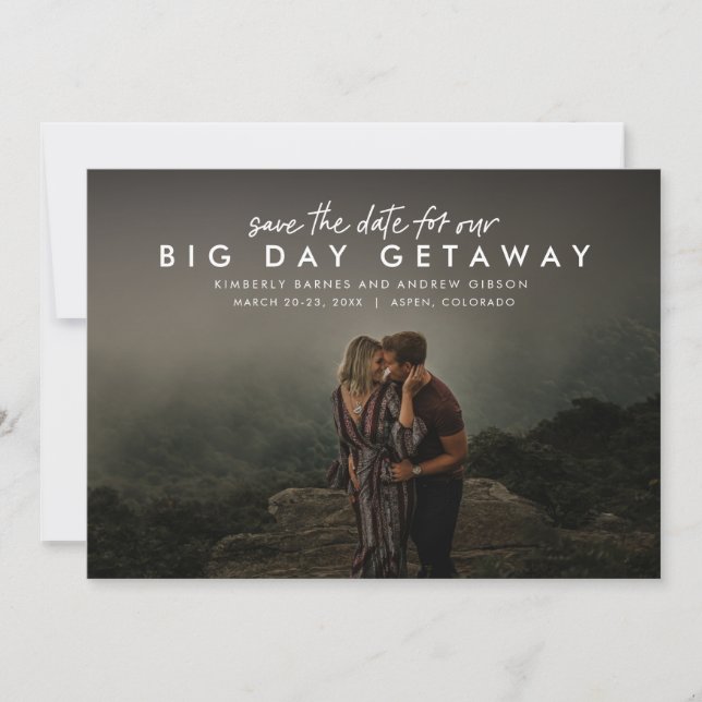Zielhochzeit horizontal save the date (Vorderseite)