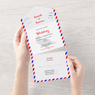 Zielhochzeit Zante Griechenland Luftpost Alles ink All In One Einladung
