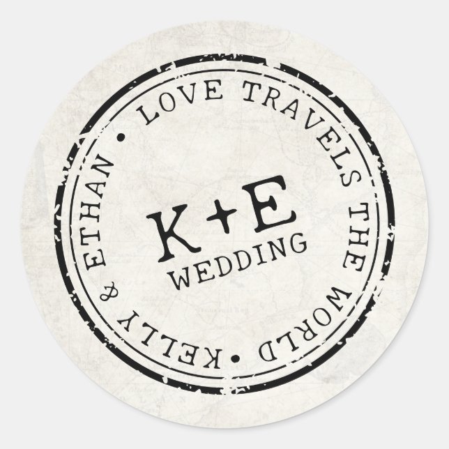 Zielkarte Boho Wedding Runder Aufkleber (Vorderseite)