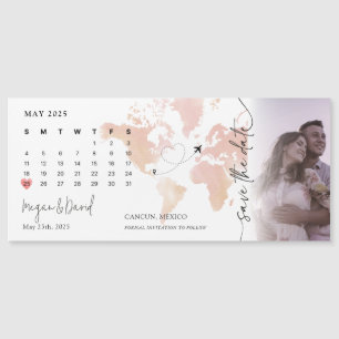 Zielkarte Kalender Foto Herzstück Save the Date Magneteinladung