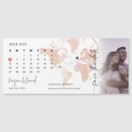 Zielkarte Kalender Foto Herzstück Save the Date Magneteinladung