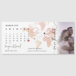 Zielkarte Kalender Foto Herzstück Save the Date Magneteinladung