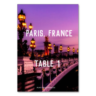 Zielort Paris Tabelle 1 Tischnummer