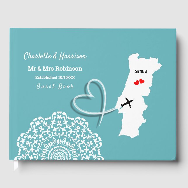 Zielort Portugal Hochzeit Gästebuch (Vorderseite)