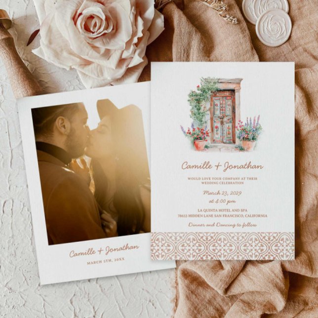 Zielort Rustikales Foto Hochzeit Einladung (Destination Rustic Photo Wedding Invitation)