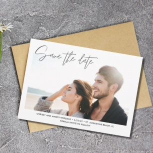 Zielort Strandhochzeitsfoto Save the Date
