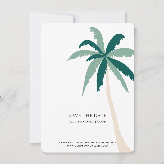 Zielort Tropical Beach Hochzeit Save the Date (Vorderseite)