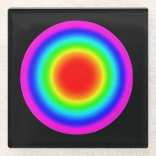 Zielscheibe für Liebe – Pride-Kunst Glasuntersetzer