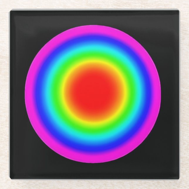 Zielscheibe für Liebe – Pride-Kunst  Glasuntersetzer (Vorderseite)