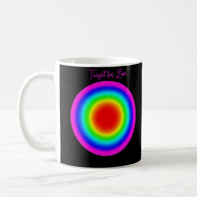 Zielscheibe für Liebe – Pride-Kunst Kaffeetasse (Links)