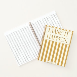 Zielsetzung Gold gestreift minimalistisches Motiva Notizbuch