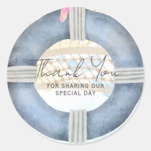 Zielstrand Hochzeitsküste Runder Aufkleber