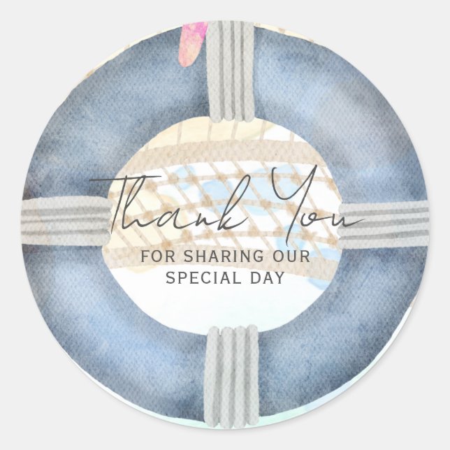 Zielstrand Hochzeitsküste Runder Aufkleber (Vorderseite)