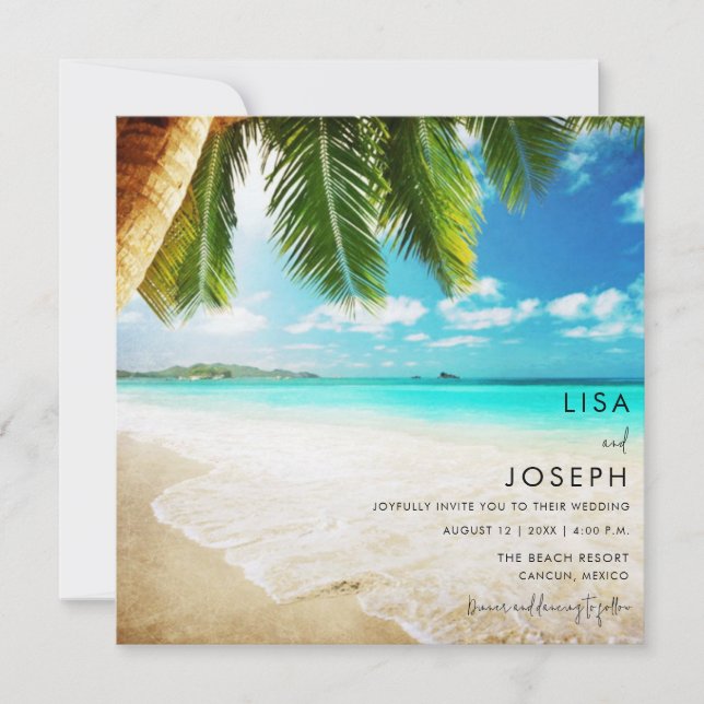 Zielstrandhochzeit Ankündigung (Vorderseite)