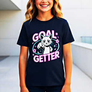 Zielstrebige Katzen-Shirt Lustiges Motivationsgesc T-Shirt