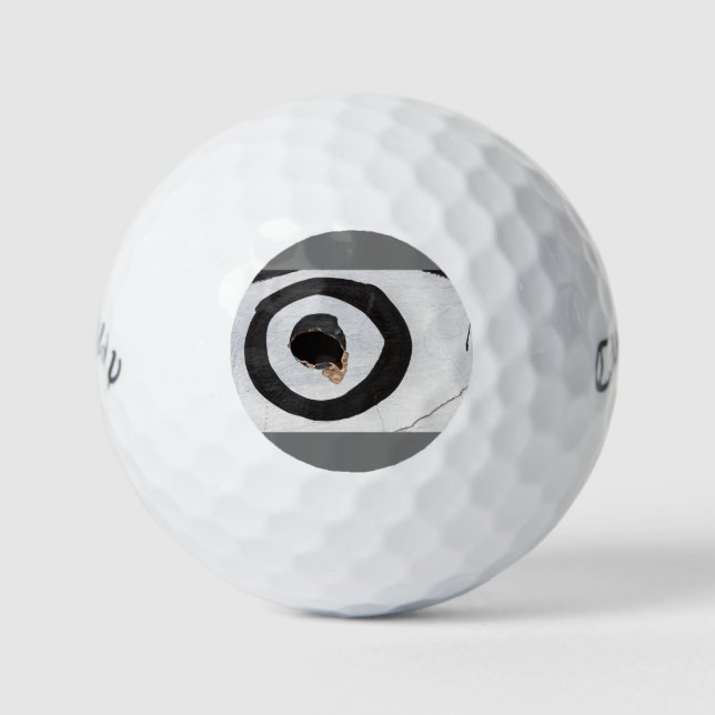 Zieltränen auf Golfbälle (Vorderseite)