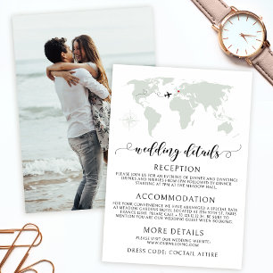 Zielweltkarte Hochzeitdetails Foto-Karte Begleitkarte