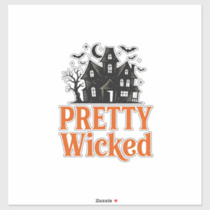 Ziemlich Böse Vintage Halloween Spukhaus-Shirt Aufkleber