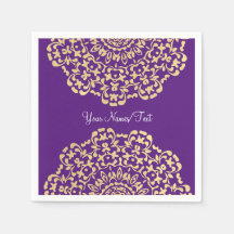 Ziemlich Elegantes Gold Tiefes Violettes Blumenmus