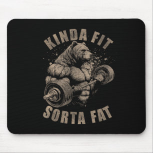 Ziemlich Fit Einigermaßen Fett - Lustiger Turnbär  Mousepad