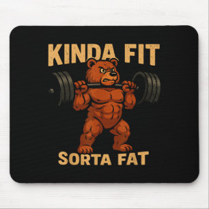 Ziemlich Fit Etwas Fett Starker Cartoon Bär Fitnes Mousepad