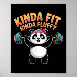 Ziemlich fit, ziemlich flauschiger Panda-Turnhalle Poster