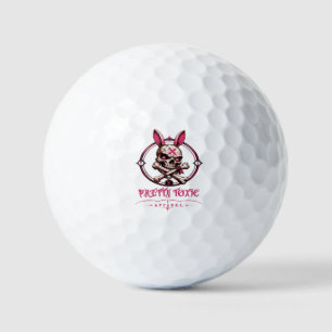 Ziemlich giftiger Totenkopf-Hasen-Frauen-Pastel-Go Golfball