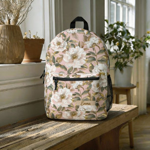 Ziemlich große Kamelie-Blüten-Rosa-Gold-Feminine N Bedruckter Rucksack