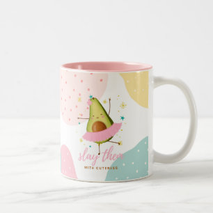 Ziemlich kawaii Avocado-Ballerina bringt sie um Zweifarbige Tasse