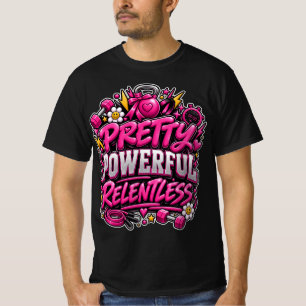 Ziemlich Mächtiges Unerbittliches Rosa Fitnessstud T-Shirt