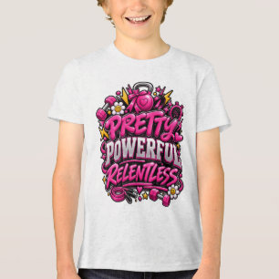 Ziemlich Mächtiges Unerbittliches Rosa Fitnessstud Tri-Blend Shirt