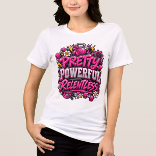 Ziemlich Mächtiges Unerbittliches Rosa Fitnessstud Tri-Blend Shirt