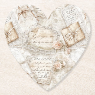 Ziemlich romantische elfenbeinfarbene Rosen Liebes Untersetzer