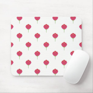 Ziemlich üppige rosa Tulpen-Mauspads mit Muster Mousepad