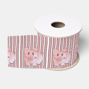 Zierband Kinder rosa Schweine Ripsband