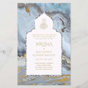 Zierbilingual WALIMA Nikah Muslime Hochzeit Flyer