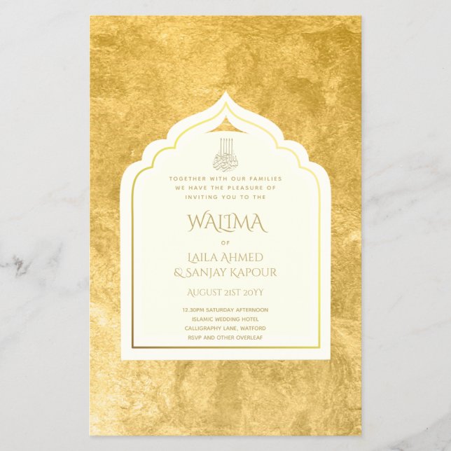 Zierbilingual WALIMA Nikah Muslime Hochzeit Flyer (Vorne)