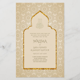 Zierbilingual WALIMA Nikah Muslime Hochzeit Flyer